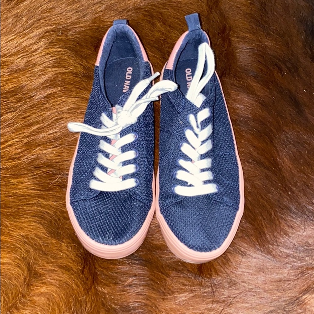 Old Navy pink and navy sneakers